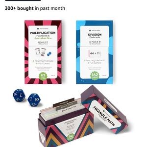 Triangle Math Flashcards Set - Purple and Blue